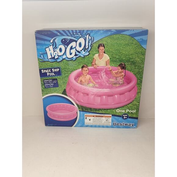 H2O GO Space Ship Inflatable Blow Up Kids Swimming Pool PINK New In Box